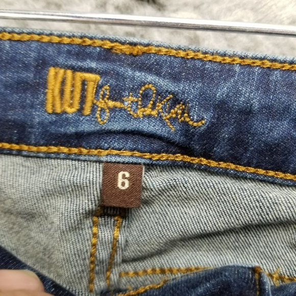 Kut From The Kloth Jeans Womens 6 Medium Wash Stretch Mid Rise Crop Straight NWT - Picture 3 of 16